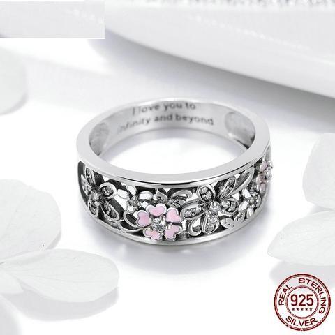 Daisy Flower 925 Sterling Silver Fashion Ring for Women