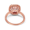 925 Sterling Silver Halo Art Deco Cushion Cut CZ Wedding Engagement Ring