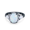 925 Sterling Silver CZ Baguette Halo Art Deco Oval Wedding Engagement Ring