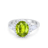 925 Sterling Silver CZ Baguette Halo Art Deco Oval Wedding Engagement Ring