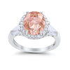 925 Sterling Silver CZ Baguette Halo Art Deco Oval Wedding Engagement Ring