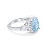 925 Sterling Silver CZ Baguette Halo Art Deco Oval Wedding Engagement Ring