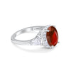 925 Sterling Silver CZ Baguette Halo Art Deco Oval Wedding Engagement Ring