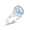925 Sterling Silver CZ Baguette Halo Art Deco Oval Wedding Engagement Ring