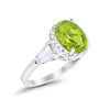 925 Sterling Silver CZ Baguette Halo Art Deco Oval Wedding Engagement Ring