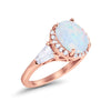 925 Sterling Silver CZ Baguette Halo Art Deco Oval Wedding Engagement Ring