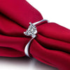Heart Shaped Simulated CZ 925 Sterling Silver Solitaire Engagement Wedding Band Ring