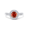 925 Sterling Silver Round CZ Halo Art Deco Fashion Jewelry Promise Ring