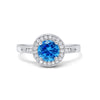 925 Sterling Silver Round CZ Halo Art Deco Fashion Jewelry Promise Ring