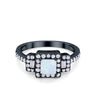 925 Sterling Silver Art Deco Princess Cut Round Baguette CZ Wedding Ring