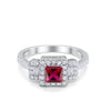 925 Sterling Silver Art Deco Princess Cut Round Baguette CZ Wedding Ring