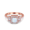 925 Sterling Silver Art Deco Princess Cut Round Baguette CZ Wedding Ring