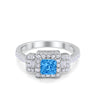 925 Sterling Silver Art Deco Princess Cut Round Baguette CZ Wedding Ring