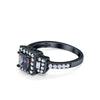 925 Sterling Silver Art Deco Princess Cut Round Baguette CZ Wedding Ring