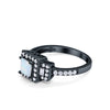925 Sterling Silver Art Deco Princess Cut Round Baguette CZ Wedding Ring