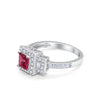925 Sterling Silver Art Deco Princess Cut Round Baguette CZ Wedding Ring
