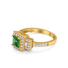 925 Sterling Silver Art Deco Princess Cut Round Baguette CZ Wedding Ring