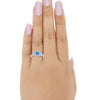 925 Sterling Silver Art Deco Princess Cut Round Baguette CZ Wedding Ring