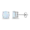 925 Sterling Silver 4 Prong Butterfly Back Round Casting CZ Stud Earrings