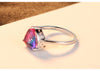 925 Sterling Silver Simulated Rainbow CZ Wedding Anniversary Ring