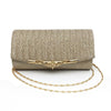 Luxury Party Glitter Clutch Bag With Hanging Metallic Chain For Women