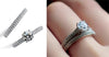 2Pcs 925 Silver Simulated Round CZ Engagement Wedding Ring Set for Women