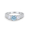 925 Sterling Silver Art Deco Vintage Style Three Stone CZ Engagement Ring