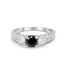 New 925 Sterling Silver Art Deco Vintage Style Three Stone CZ Engagement Ring