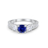 925 Sterling Silver Art Deco Vintage Style Three Stone CZ Engagement Ring