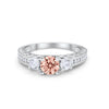 925 Sterling Silver Art Deco Vintage Style Three Stone CZ Engagement Ring