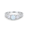 925 Sterling Silver Art Deco Vintage Style Three Stone CZ Engagement Ring