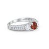 925 Sterling Silver Art Deco Vintage Style Three Stone CZ Engagement Ring