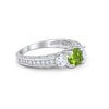 925 Sterling Silver Art Deco Vintage Style Three Stone CZ Engagement Ring