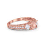 925 Sterling Silver Art Deco Vintage Style Three Stone CZ Engagement Ring