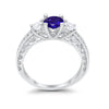 925 Sterling Silver Art Deco Vintage Style Three Stone CZ Engagement Ring
