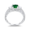 925 Sterling Silver Art Deco Vintage Style Three Stone CZ Engagement Ring