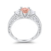 925 Sterling Silver Art Deco Vintage Style Three Stone CZ Engagement Ring
