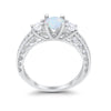 925 Sterling Silver Art Deco Vintage Style Three Stone CZ Engagement Ring