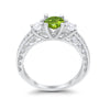 925 Sterling Silver Art Deco Vintage Style Three Stone CZ Engagement Ring