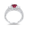 925 Sterling Silver Art Deco Vintage Style Three Stone CZ Engagement Ring