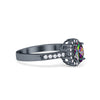925 Sterling Silver Art Deco Oval CZ Floral Wedding Engagement Ring