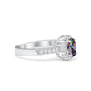 925 Sterling Silver Art Deco Oval CZ Floral Wedding Engagement Ring