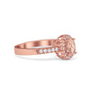 925 Sterling Silver Art Deco Oval CZ Floral Wedding Engagement Ring
