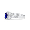 925 Sterling Silver Art Deco Oval CZ Floral Wedding Engagement Ring