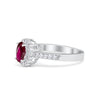 925 Sterling Silver Art Deco Oval CZ Floral Wedding Engagement Ring