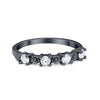 925 Sterling Silver 4mm Half Eternity Art Deco CZ Band Engagement Ring