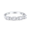 925 Sterling Silver 4mm Half Eternity Art Deco CZ Band Engagement Ring