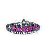 925 Sterling Silver King Crown Princess Oval Round CZ Promise Ring