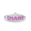 925 Sterling Silver King Crown Princess Oval Round CZ Promise Ring