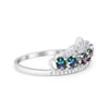 925 Sterling Silver King Crown Princess Oval Round CZ Promise Ring
